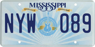 MS license plate NYW089
