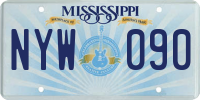 MS license plate NYW090