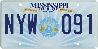 MS license plate NYW091