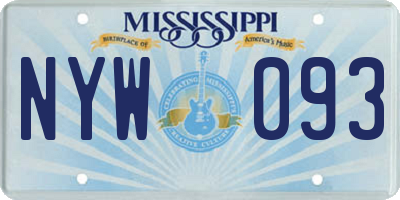 MS license plate NYW093