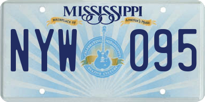 MS license plate NYW095