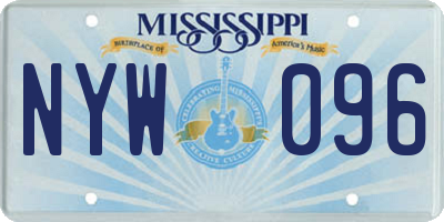 MS license plate NYW096