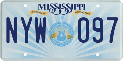 MS license plate NYW097