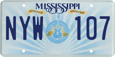 MS license plate NYW107