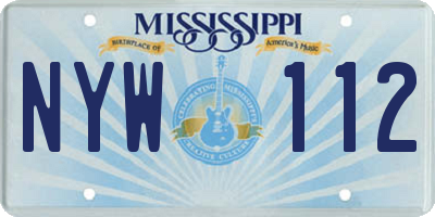 MS license plate NYW112