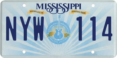 MS license plate NYW114