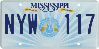 MS license plate NYW117