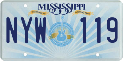 MS license plate NYW119