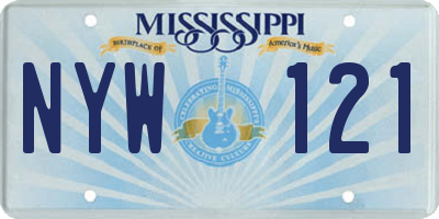 MS license plate NYW121