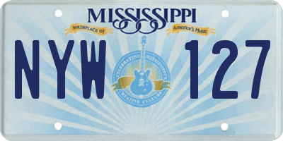 MS license plate NYW127