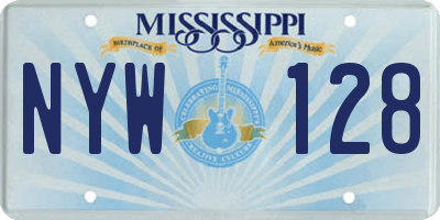 MS license plate NYW128