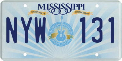 MS license plate NYW131