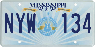 MS license plate NYW134