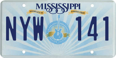 MS license plate NYW141