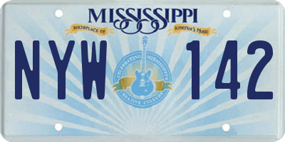 MS license plate NYW142