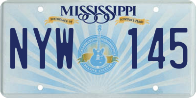 MS license plate NYW145