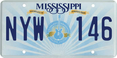 MS license plate NYW146