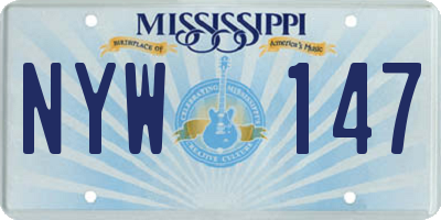 MS license plate NYW147