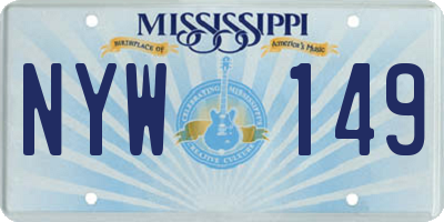 MS license plate NYW149