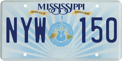 MS license plate NYW150
