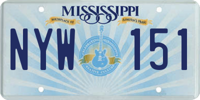 MS license plate NYW151