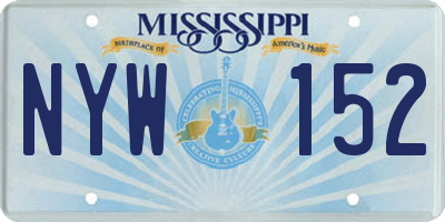 MS license plate NYW152