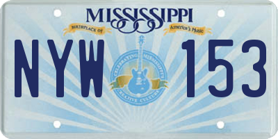 MS license plate NYW153