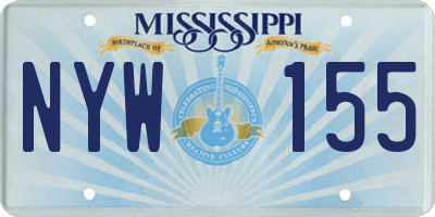 MS license plate NYW155