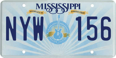 MS license plate NYW156