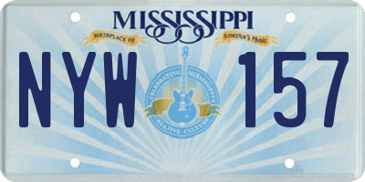 MS license plate NYW157