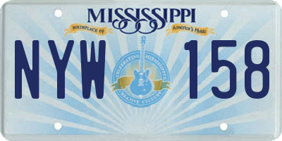 MS license plate NYW158
