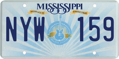 MS license plate NYW159