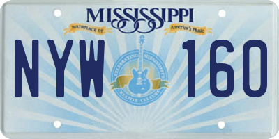 MS license plate NYW160