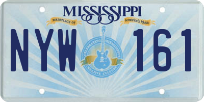 MS license plate NYW161