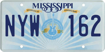MS license plate NYW162