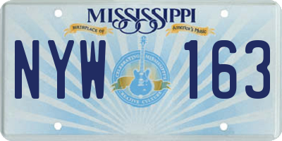 MS license plate NYW163