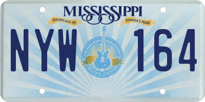 MS license plate NYW164