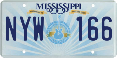 MS license plate NYW166