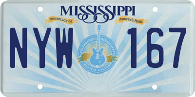 MS license plate NYW167