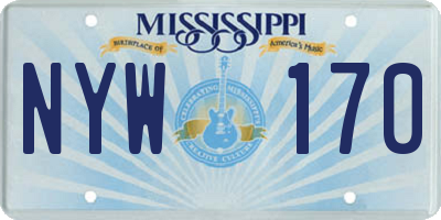 MS license plate NYW170