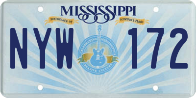 MS license plate NYW172