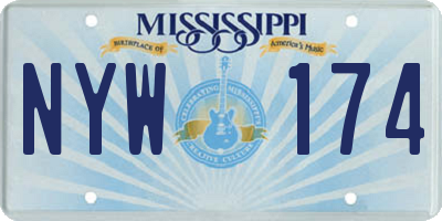 MS license plate NYW174