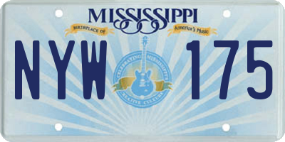 MS license plate NYW175