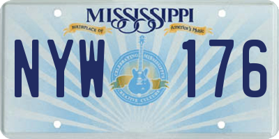 MS license plate NYW176