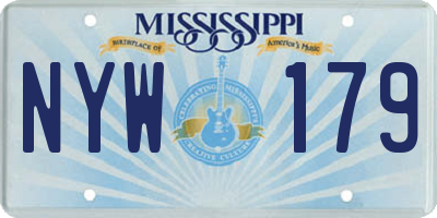 MS license plate NYW179