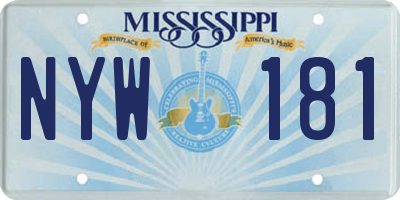 MS license plate NYW181