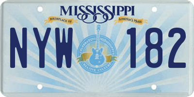 MS license plate NYW182