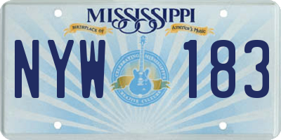 MS license plate NYW183