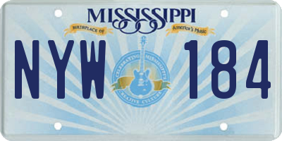 MS license plate NYW184
