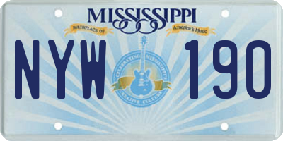 MS license plate NYW190